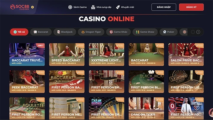 Giới thiệu về sảnh Casino online Soc88 hấp dẫn